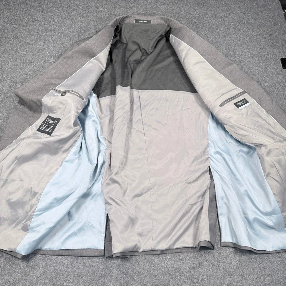 Kenneth Cole AWEARNESS Heather Grey Two Button Formal Suit Set Blazer & Trousers